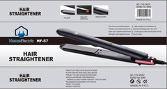 Home Electric Hair Straightener Ceramic, 30Watts, Plates Heat 220C Flar Iron, Black - HF-57