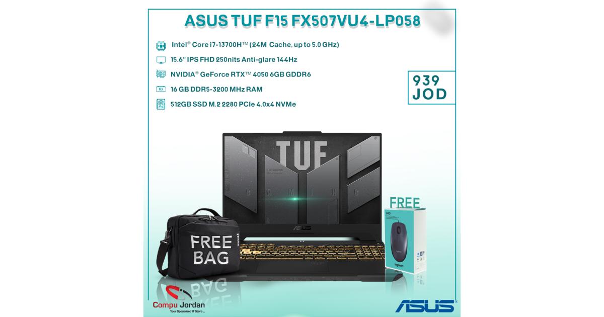 ASUS TUF F15 FX507VU4-LP058 Intel 13Gen Core i7-13700H Nvidia RTX 4050 6GB & IPS 144Hz Display –Gaming Laptop ASUS TUF F15 FX507VU4-LP058 Intel 13Gen Core i7-13700H Nvidia RTX 4050 6GB & IPS 144Hz Display –Gaming Laptop