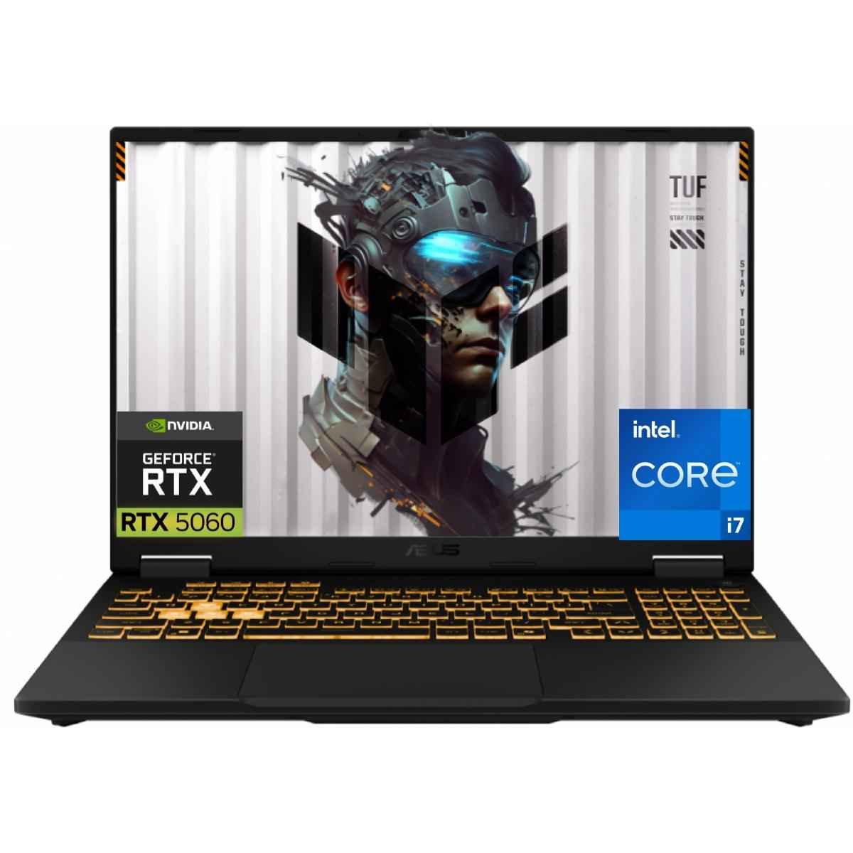 ASUS TUF Gaming F16 16" IPS FHD+ (1920 x 1200) @165Hz, 14th Gen Intel Core i7-14650HX, Nvidia RTX 5060 8GB GDDR7, 16GB DDR5 RAM, 512GB M.2 PCIe NVMe Gen4 - Jaeger Gray Gaming Laptop | FX608JMR-RV050 |