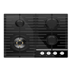 DR Flora Cooker 60 Cm Black with Copper Burners