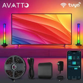 AVATTO The TV LED Backlight HDMI 2.0 Sync Box with 5m RGBIC LED Strip Light for 75-85 inch TV. Supports Voice Control with Alexa, Google Assistant and Smart Life App Remote Control
