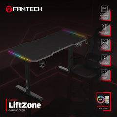 FANTECH GD1014 ADJUSTABLE GAMING DESK LIFTZONE - BLACK