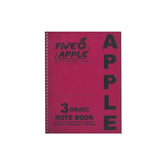 Five Apple Note Book A5 3 Subject