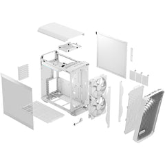 Fractal Design white 180 mm RGB cases Torrent Compact TG Light Tint) Mid Tower Tempered
