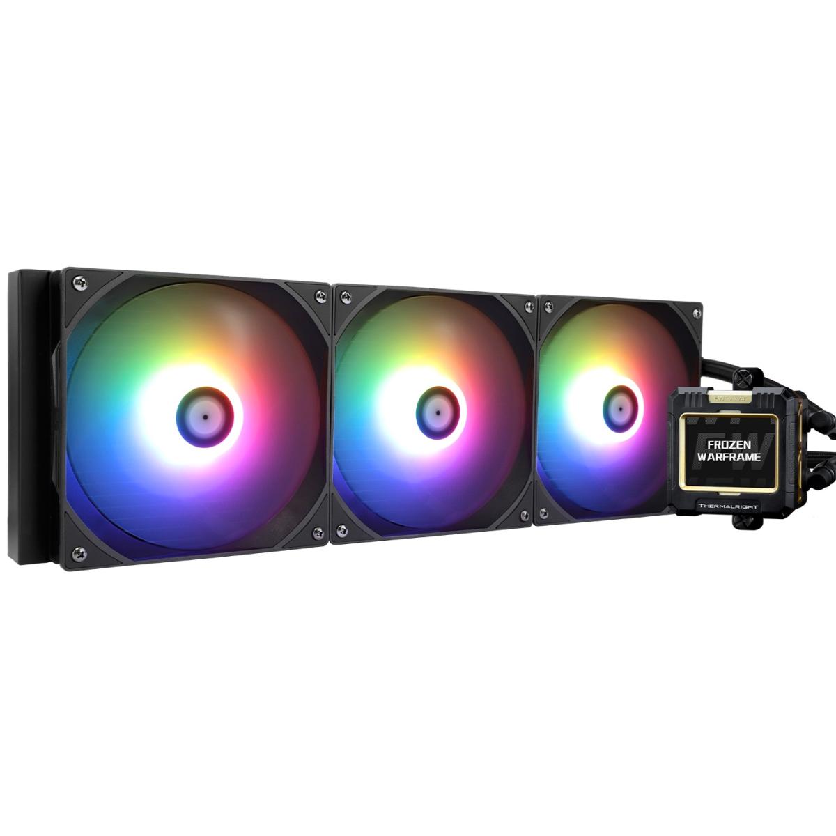 Thermalright Frozen Warframe 420 Black ARGB CPU Liquid Cooler w/ 2.4" IPS LCD Display For Pictures, GIF Animations, High Performance AIO w/ 3x TL-C14C-S Fans | Frozen Warframe 420 BLACK ARGB | - CompuMe Thermalright Frozen Warframe 420 Black ARGB CPU Liquid Cooler w/ 2.4" IPS LCD Display For Pictures, GIF Animations, High Performance AIO w/ 3x TL-C14C-S Fans | Frozen Warframe 420 BLACK ARGB | - CompuMe