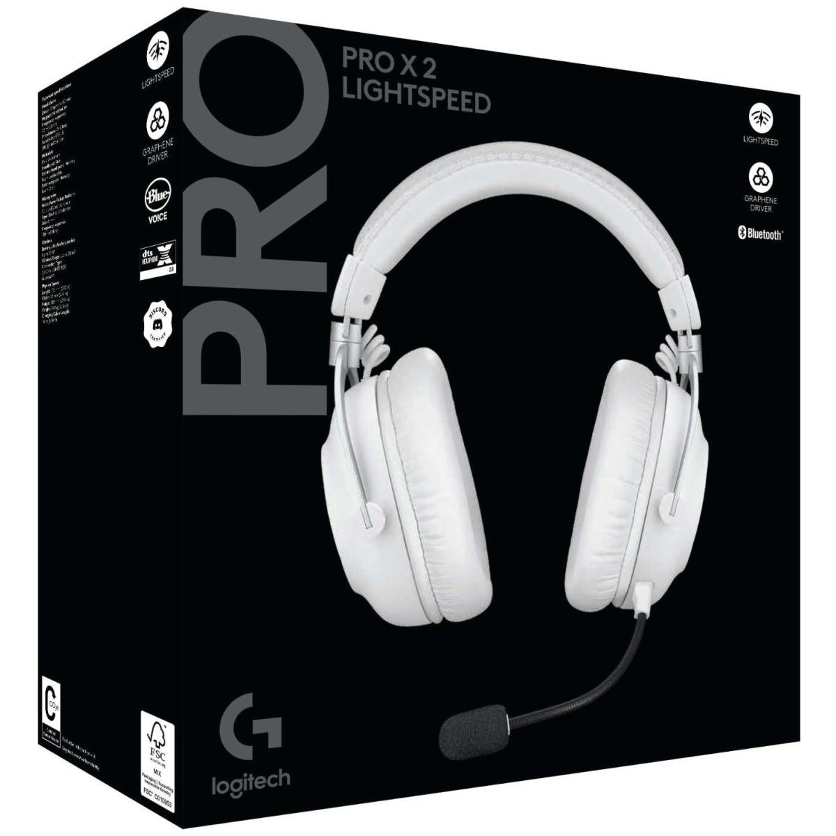 Logitech G PRO X 2 Lightspeed Wireless (White) 7.1 Surround Gaming Headset, Tri Mode (Bluetooth/2.4GHz/3.5mm) Detachable Boom Mic, 50mm Graphene Drivers, DTS:X Headphone 2.0, Up To 50 Hours Battery, For PC, PS5, PS4 | G PRO X 2 Lightspeed Wireless White | Logitech G PRO X 2 Lightspeed Wireless (White) 7.1 Surround Gaming Headset, Tri Mode (Bluetooth/2.4GHz/3.5mm) Detachable Boom Mic, 50mm Graphene Drivers, DTS:X Headphone 2.0, Up To 50 Hours Battery, For PC, PS5, PS4 | G PRO X 2 Lightspeed Wireless White |