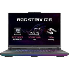 Asus Rog Strix G16 (2025) G614pr New 9gen Amd Ryzen™ 9 8940hx 16 Cores W/ Nvidia Rtx 5070 Ti 12gb Ddr7 & 16" Ips 165hz Display Eclipse Gray