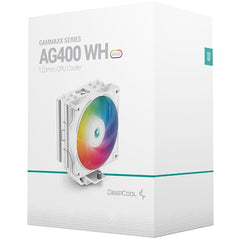 Deepcool Gammaxx Ag400 Argb Pwm 120mm Fan 4 Heat Pipes Cpu Cooler Support Lga 1700 , White