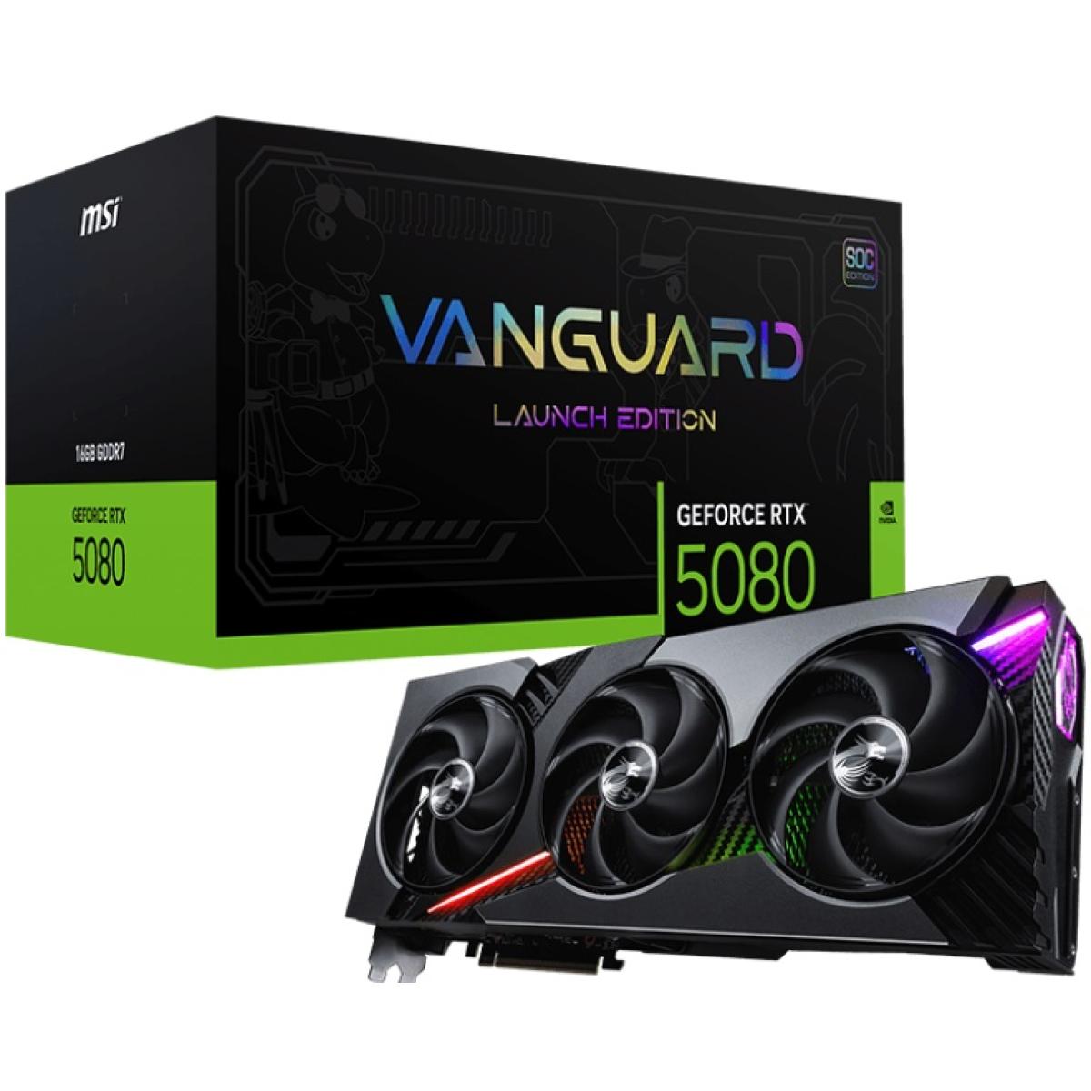 MSI GeForce RTX 5080 VANGUARD SOC LAUNCH EDITION 16GB GDDR7 - Graphics Card - G5080-16VGSL -