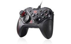 Redragon G710 Wired Gaming Controller - Dual Vibration Motors, Rapid Trigger, Ergonomic Design, 4 Programmable Keys, Customizable Macros, Adjustable Joystick Heights - Work for PC & Android & NS - Black