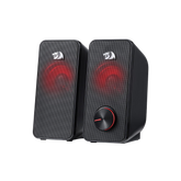 Redragon GS500 Stentor PC Gaming Speaker, 2.0 Channel Stereo Desktop Computer Speaker with Red Backlight, Quality Bass and Crystal Clear Sound, USB Powered with a 3.5mm Connector