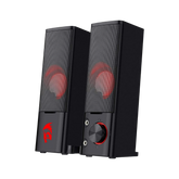 Redragon GS550 PC Gaming Speakers, 2.0 Channel Desktop Computer Sound Bar with Compact Maneuverable Size, Headphone Jack, Quality Bass & Decent Red Backlit, USB Powered w/ 3.5mm Cable