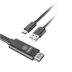 Go-Des GD-HM817 2-in-1 USB-C to HDTV cable designed to conne your USB-C devices to HDMI-compatible displays. It supports 4K UHD resolution - Black