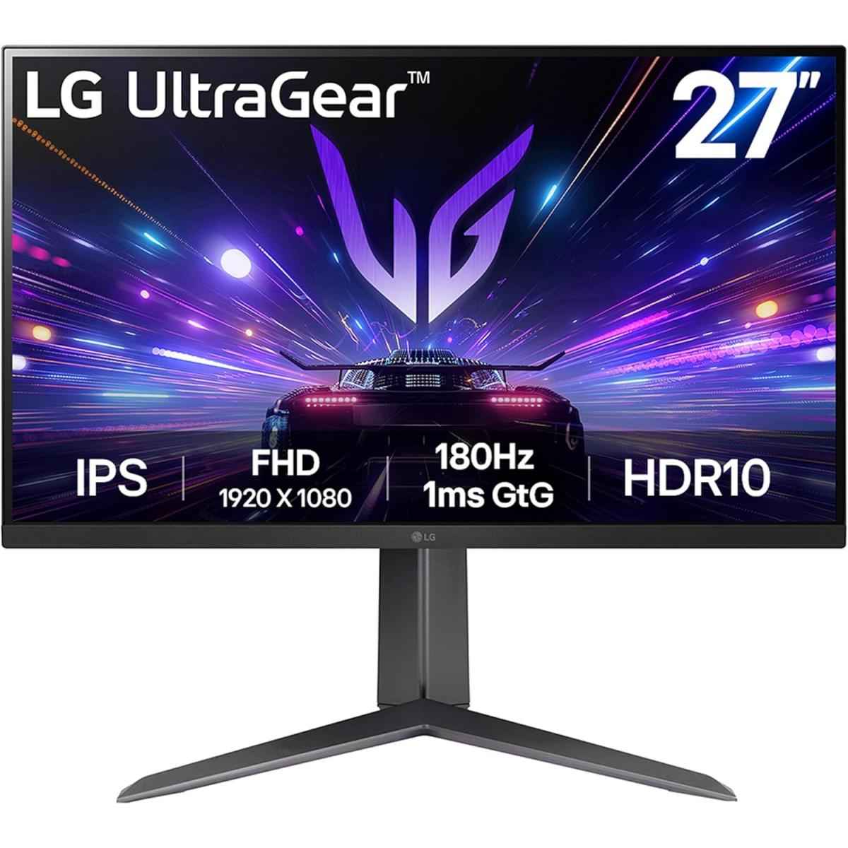 Lg 27gs65f Ultragear 27" Ips Full Hd 180hz Refresh Rate, 1ms (gtg) Response Time, Hdr 10 Amd Freesync & Nvidia G Sync Technology Adjustable Stand , Black