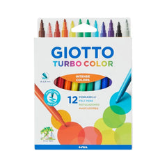 GIOTTO Turbo Color Felt Tip Fibre Pens 2.8mm, Pack of 12