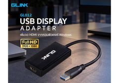 GLINK GL012 USB 3.0 to HDMI Display Adapter with 3.5mm Audio Input, Full HD 1080p Video Converter for Windows PC and Laptop