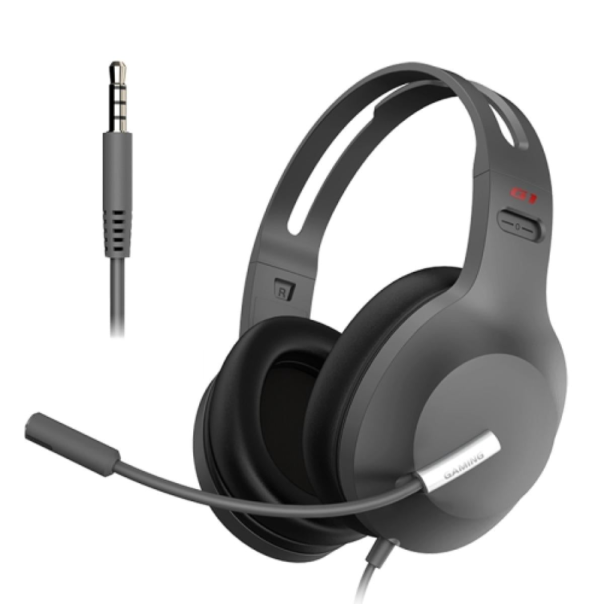 Gaming Headset GM2004 with Microphone for PS4, PC & Mobile Phone 1 pin -Black