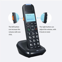 GOL NOM Expandable Phone Set Corded & Cordless Phone System, Answering Big Buttons Handset, Black - D2015TAM