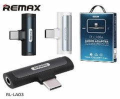 Remax Type-C Or iPhone Lighting Charger Converter To 3.5Mm, Black - RL-LA03
