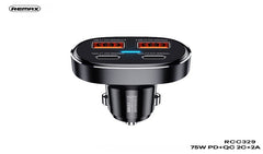 Remax Earl Series 66W Pd+Qc Fast Car Chargr (1Usb / 2Type-C) 66W Car Charger Pd+Qc Car Char - RCC330