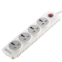 Huntkey Power Strip, Universal Standard Outlets Child-Protective, 1.8Mm, 4Sockets, White - SZN401