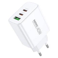 Remax Kiddy Series, 3Port 1A + 2C Fast Charger, 40Watts, White - RP-U123