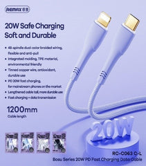 REMAX Bosu Series 20W PD Fast Charging Data Cable 1.2M Type C to IP - RC-C063