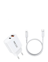 Remax Wall Charger USB A & Type C Fast Charger, 20Watts, White - RP-U120 C-L