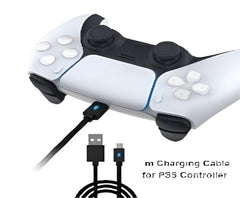 PMW USB-A to USB-C Charging Cable for Sony PS5 Controller, 1.5M, Black - L431