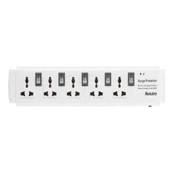 Huntkey Universal Adapter, Max.10A 250V~ 50/60Hz, Max.2500Watts, 5Ports, White - SZC502