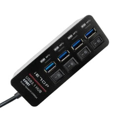 IETOP 4 Port USB HUB 3.1 Splitter High Speed with On/Off Switch Multi port 4 Port USB HUB 3.1 - U3-25A