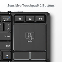 SUIRGE Foldable Bluetooth Keyboard with Sensitive Touchpad, Multi Devices - BK1008