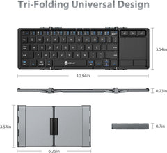 SUIRGE Foldable Bluetooth Keyboard with Sensitive Touchpad, Multi Devices - BK1008