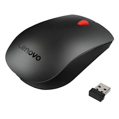 Lenovo Wireless Optical Mouse, 1000DPI Red Rubber Roller, Black - M120PRO