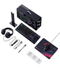 ONIKUMA 5 in 1 Combo Gaming Set, Mouse & Keyboard & Headset & Headset stand & Mouse pad - TZ5006