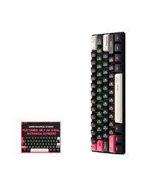 Onikuma USB Wired Gaming Keyboard, RGB Custom Backlight, Custom Keycap Replacement, Black - G55