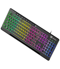 Onikuma Mechanical Gaming Keyboard, Colourful Backlight, Portable Wired Keyboard Ultra Silm, Black - G32