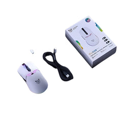 Onikuma Wireless Gaming Mouse Three Mode, Bluetooth & Wired, Black / White - CW928