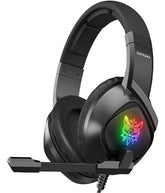 Onikuma K19 Wired Gaming Headset with Mic, RGB LED, Noise Cancelling — Black