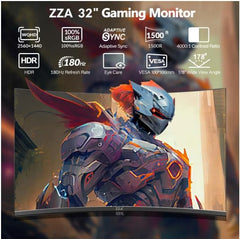 SUIRGE 32-Inch QHD Curved Gaming Monitor, 2K 165Hz, 1ms Response Time 3000r / DP+HDMI+USB+S - SG-3200C