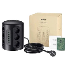 Aukey Power Strip Tower Xl 12 Ac, 6Usb Ports Meet All Your Power Requirements, Black - PA-S14