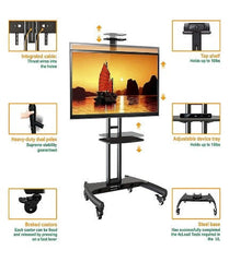 NP Mobile TV Cart Roling TV Stand with Wheels, Fit Most " 32 To 75Inch" - AVA-1500-60-1P