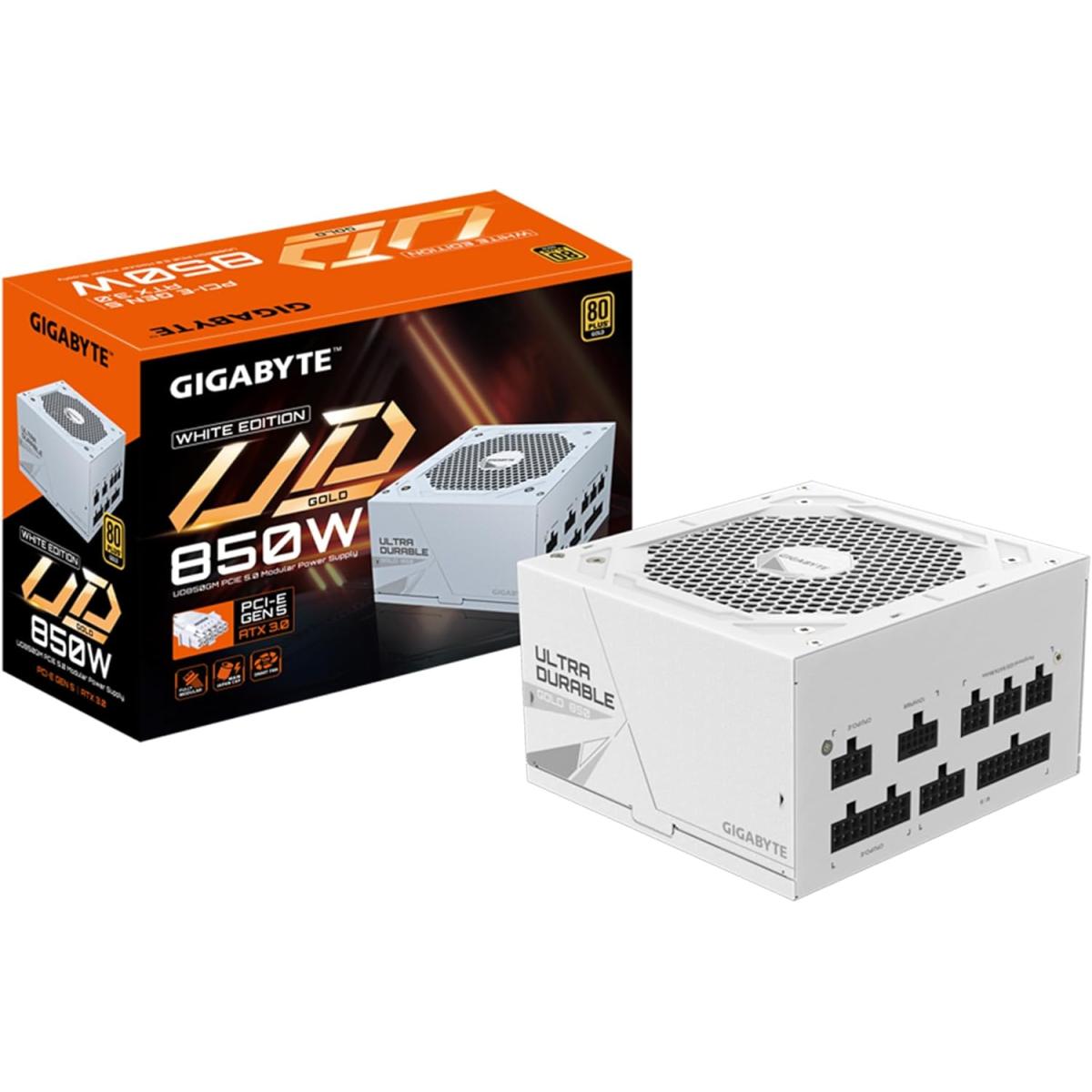 GIGABYTE UD850GM PG5 850W (ATX 3.0) PCIE 5.0 (12VHPWR) 80 Plus Gold Full Modular Power Supply (White Edition) | GP-UD850GM PG5W | GIGABYTE UD850GM PG5 850W (ATX 3.0) PCIE 5.0 (12VHPWR) 80 Plus Gold Full Modular Power Supply (White Edition) | GP-UD850GM PG5W |