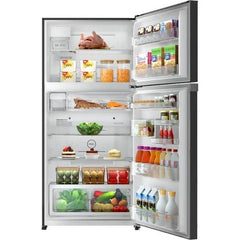 Toshiba Top Mount Refrigerator - 554 Ltr - Black-Glass