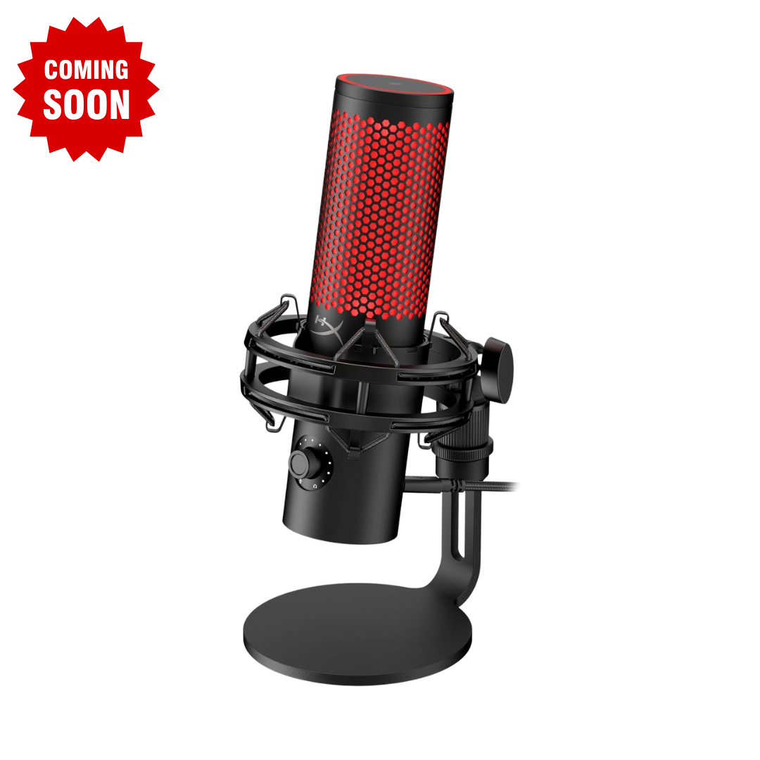 HyperX QuadCast 2 – USB Microphone for Gaming, Streaming and Podcasting, with On-Board Controls, LED Lighting, Removable Shock Mount, PC, Mac, PS5, PS4, USB-C - Black - CompuMe