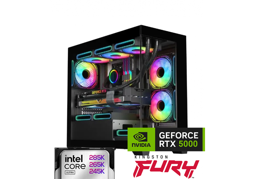 CompuMe Ultra 5 Gaming Desktop | Intel Core Ultra 5 245kf 5.2GHz Turbo 14 Core, Nvidia GeForce RTX 5060 Ti 8GB GDDR7, 16 DDR5 5600Mhz, 1TB NV3 6000MB/S, 360mm AIO Liquid Cooling - Ultra Lake
