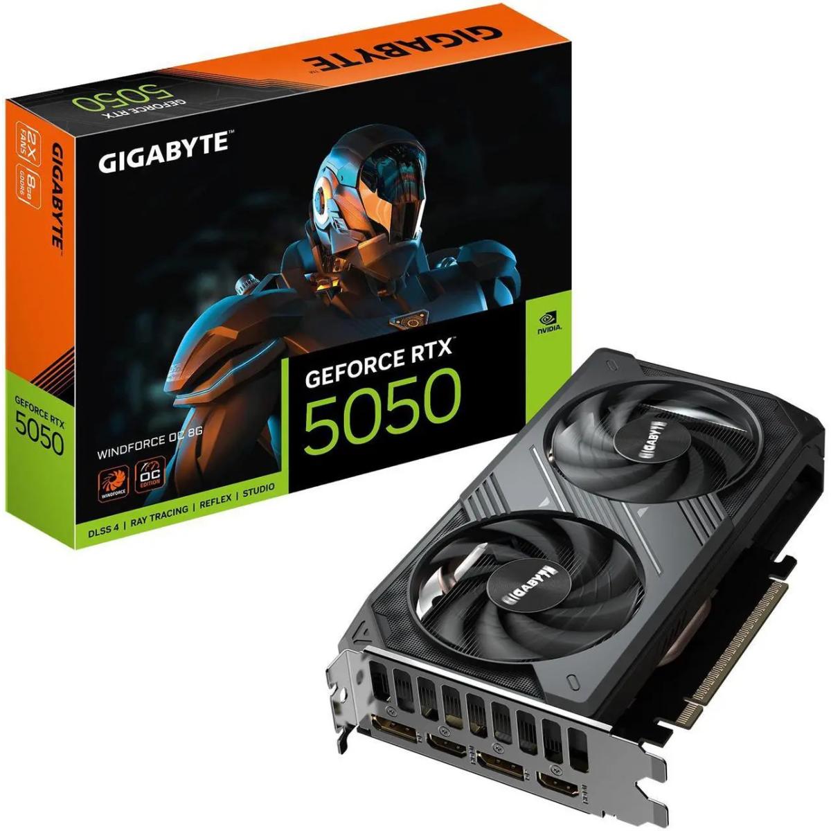 GIGABYTE GeForce RTX 5050 WINDFORCE OC 8GB GDDR6 - Graphics Card | GV-N5050WF2OC-8GD | GIGABYTE GeForce RTX 5050 WINDFORCE OC 8GB GDDR6 - Graphics Card | GV-N5050WF2OC-8GD |