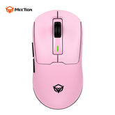 Meetion Air GW24 2.4G Bluetooth & Wired Gaming Mouse -Pink