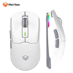 Meetion Air GW24 2.4G Bluetooth & Wired Gaming Mouse - White with wireless with gaming mice