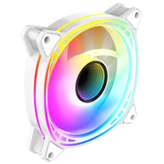 Huntkey GX120 ARGB Arctic Circle PC Gaming Fan 120mm 1200RPM -White